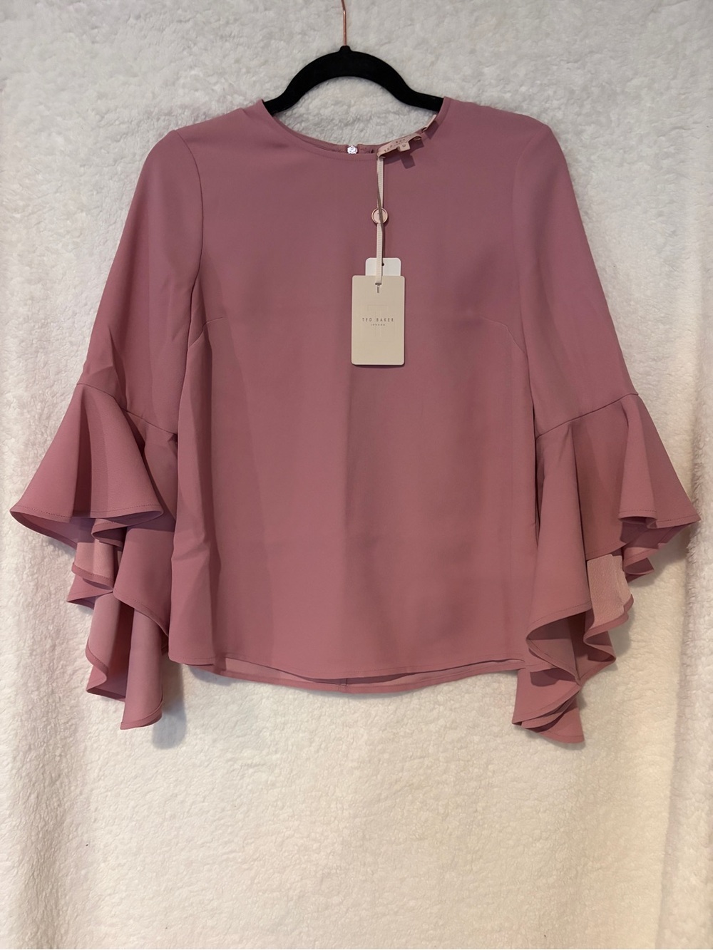 Ted Baker Dusty Rose Layered Ruffle Sleeve Blouse